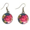 Women's Twisted Cross Headband & Earrings Set Floral Blue