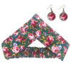 Women's Twisted Cross Headband & Earrings Set Floral Green