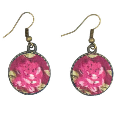 Women’s Twisted Cross Headband & Earrings Set Floral Pink