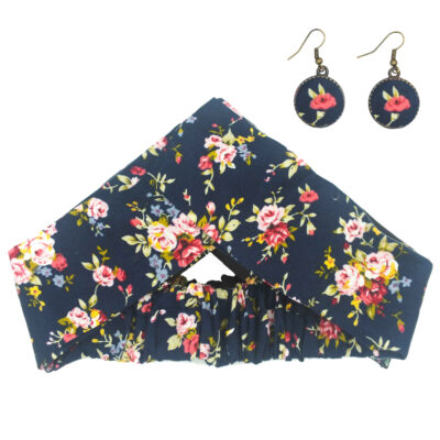 Women’s Twisted Cross Headband & Earrings Set Flowers