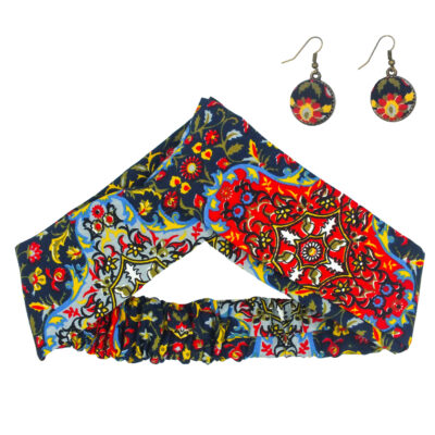 Women’s Twisted Cross Headband & Earrings Set Traditional