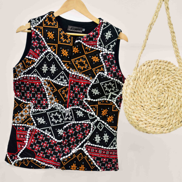 Women's Vest Patchwork & Needlework Inspired by Iranian Art
