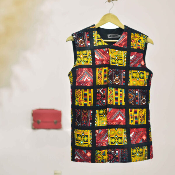 Women's Vest with Persian Colorful Embroidery Detail