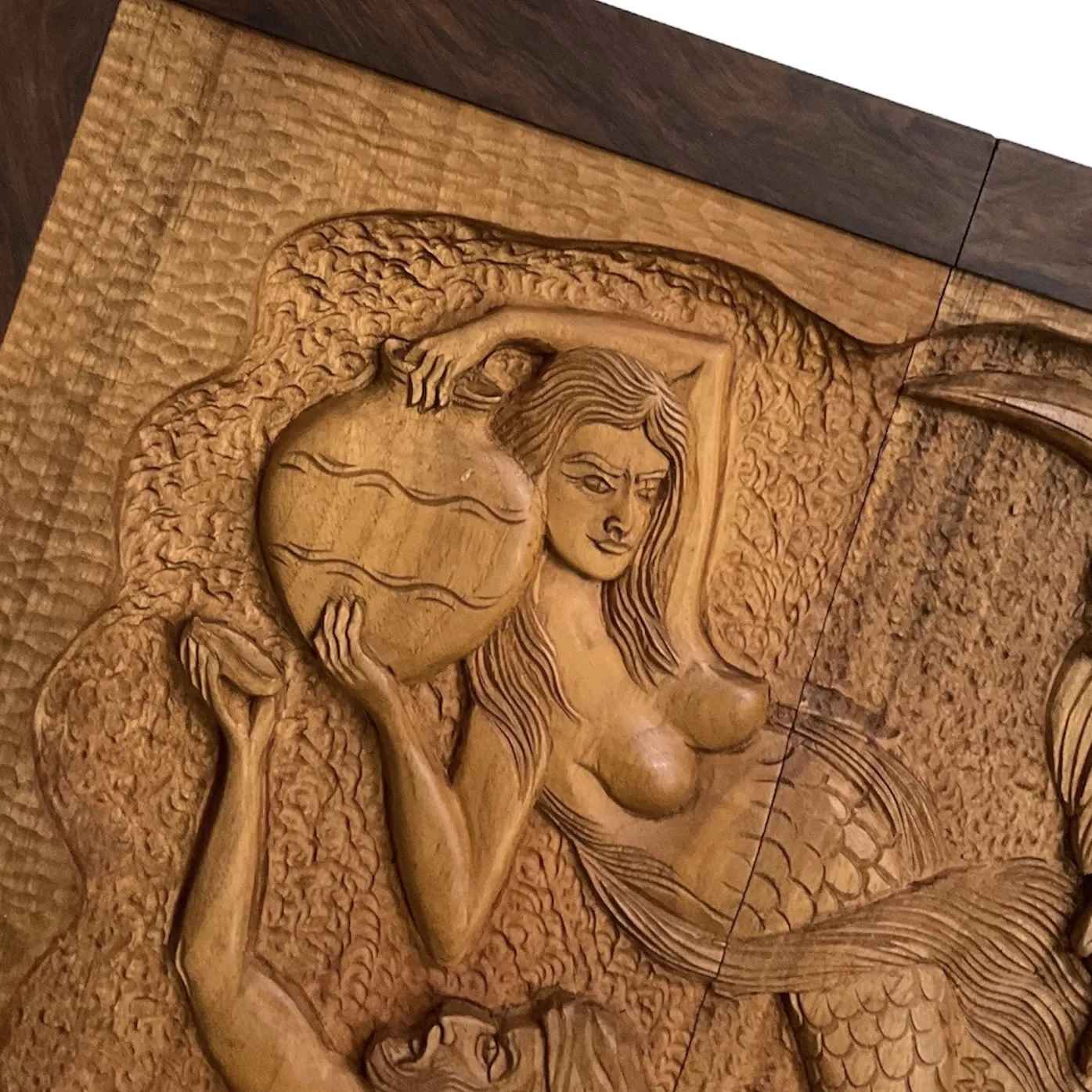 Wood Carved Backgammon Board Handcrafted Shahname Inspired Ashkbous