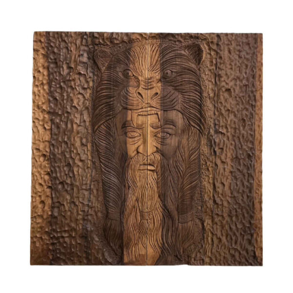 Wood Carved Backgammon Board Handcrafted Rostam Iranian Hero Design