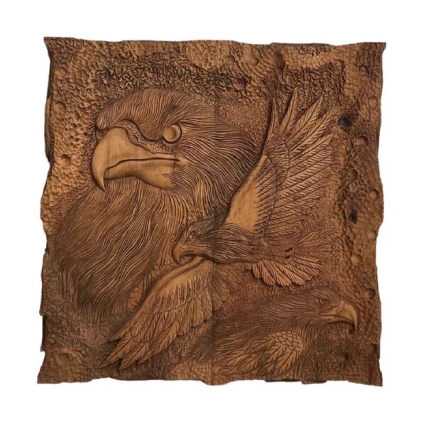 Wood Carved Backgammon Board Handcrafted with Eagle Design