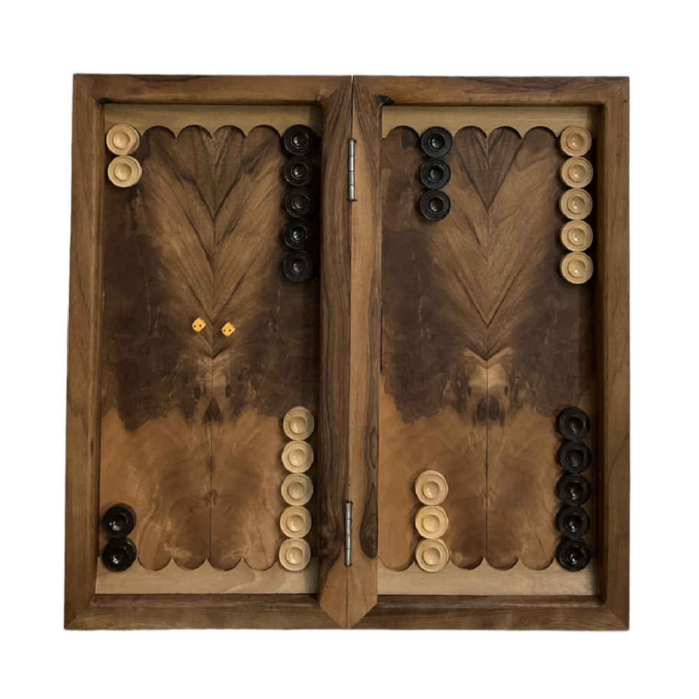Wood Carved Backgammon Board Handcrafted with Persian Griffin