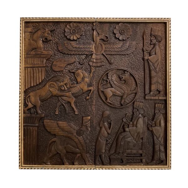 Wood Carved Backgammon Board Handcrafted with Persian Heritage Achaemenid