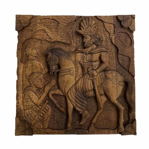 Wood Carved Backgammon Board Handcrafted with Persian Heritage Shapur III