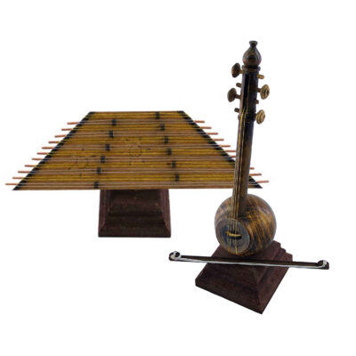 Maquette Model Kit: Wooden Replica Set of Persian Santoor and Kamancheh