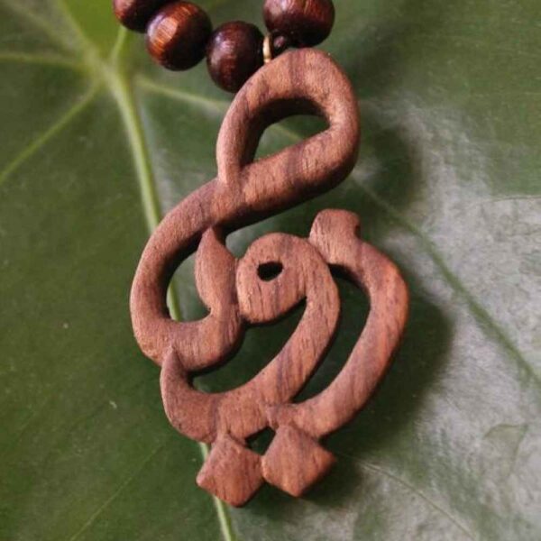 Farsi Name Necklace Carved Wood Pendant Handcrafted Roya
