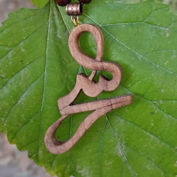 Farsi Name Necklace Carved Wood Pendant Handcrafted Sahar