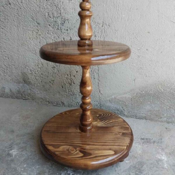 Wooden Serving Stand 2 Tiers for Snacks and Sweets