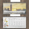 1403 Persian Desk Calendar Wooden with Notes Section