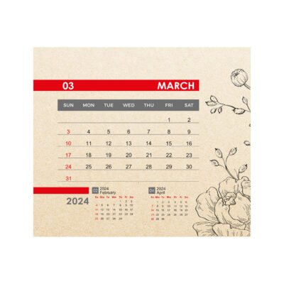 1403 Persian Desk Calendar with Craft Paper