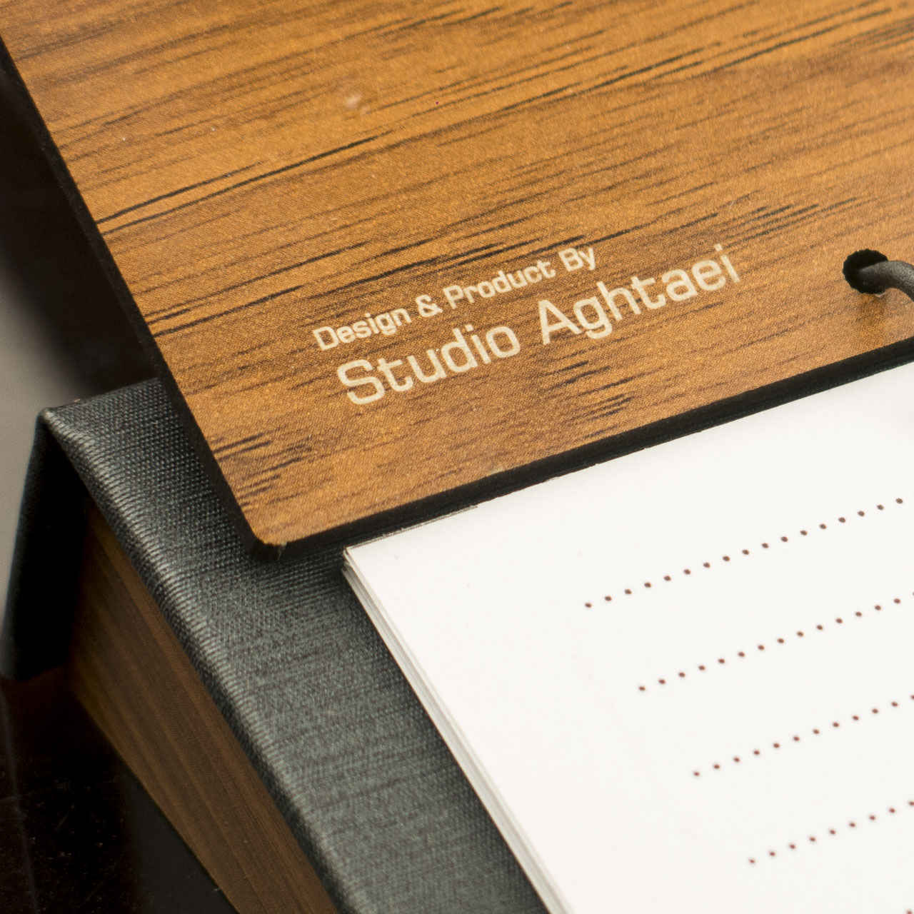 1403 Persian Desk Calendar with Notepad Gray & Brown