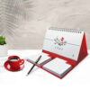 1403 Persian Desk Calendar with Notepad Red