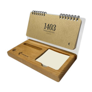 1403 Persian Desk Calendar with Notes Section & Phone Holder