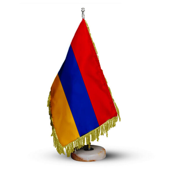 Armenia Table Flag with Stone Base