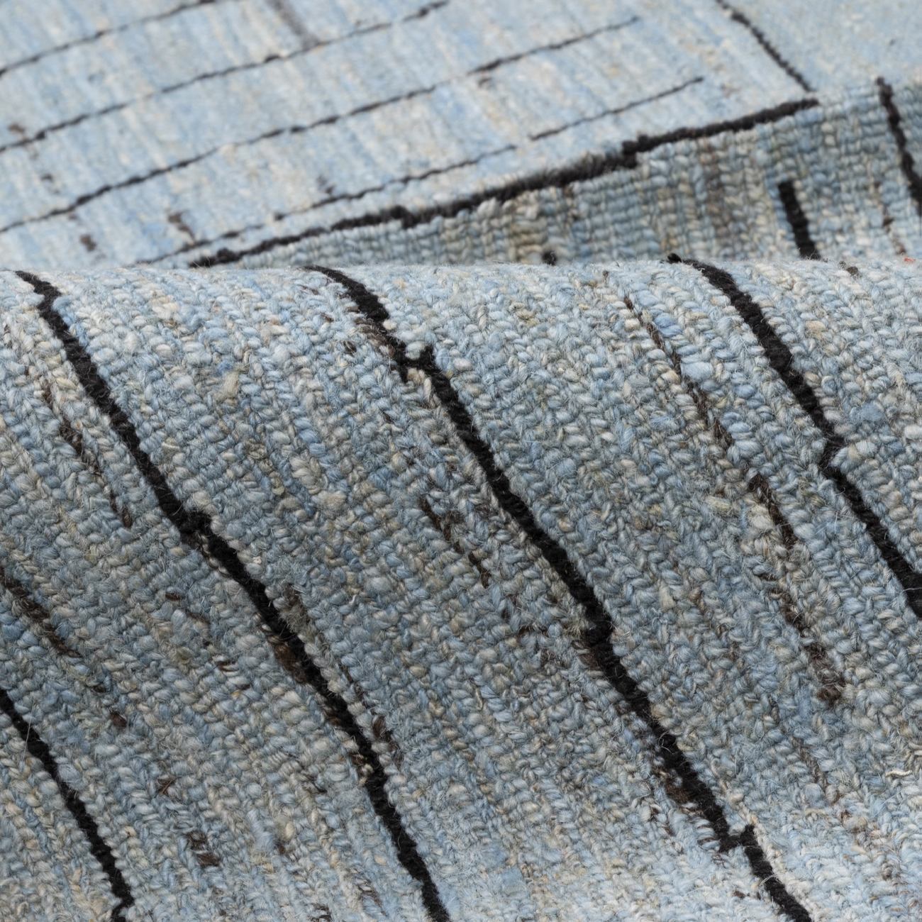 Artisanal Persian Wool Kilim Rug Handwoven in Fars Striped Gray