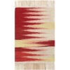Artisanal Persian Wool Kilim Rug Handwoven Abstract Red
