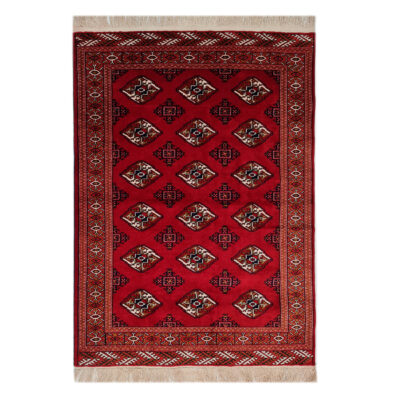 Authentic Persian Carpet with Wool Hand-Knotted Qashqai Red