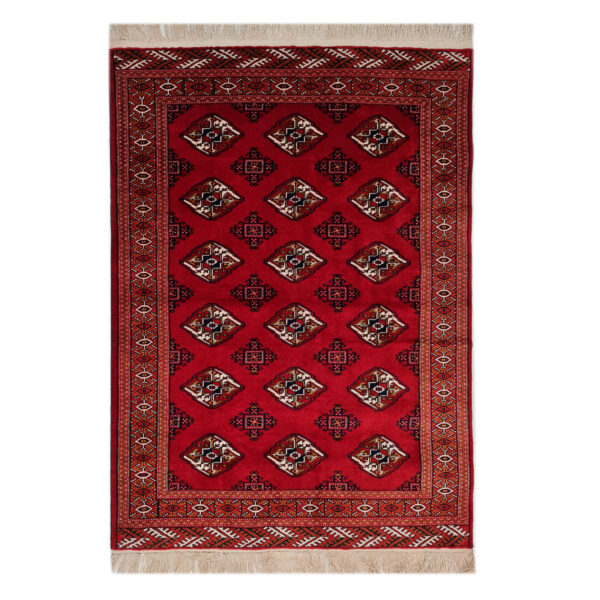 Authentic Persian Carpet with Wool Hand-Knotted Qashqai Red