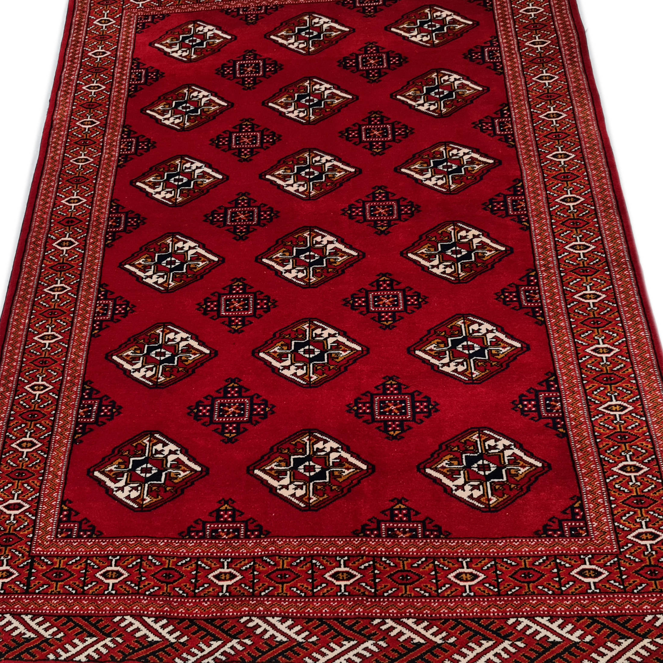 Authentic Persian Carpet with Wool Hand-Knotted Qashqai Red