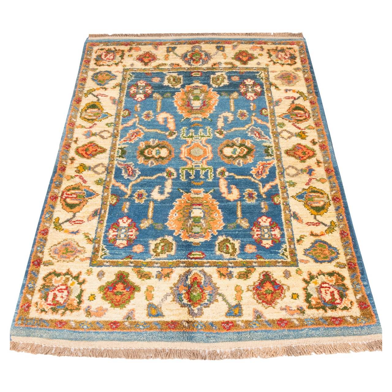 Genuine Persian Carpet with Wool Hand-Knotted in Kashmar Bordered