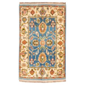 Authentic Persian Carpet with Wool Hand-Knotted in Kashmar Bordered