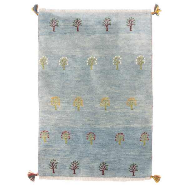 Authentic Persian Gabbeh Wool Rug Handwoven in Fars Blue