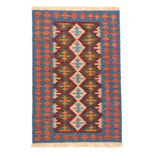 Authentic Persian Kilim Rug with Wool Handwoven in Firuzabad Qashqai