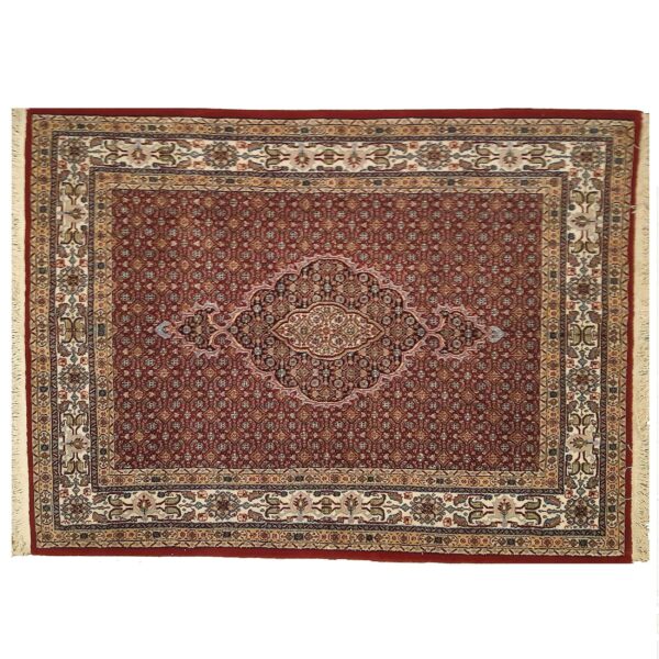 Authentic Persian Carpet with Silk & Wool Hand-Knotted in Birjand Riz Mahi