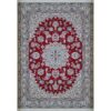 Authentic Persian Silk Carpet Hand-Knotted in Naeen Lachak Toranj Red