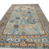Persian Wool Carpet Hand-Knotted in Isfahan Floral Bordered Light Blue