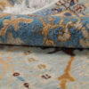 Persian Wool Carpet Hand-Knotted in Isfahan Floral Bordered Light Blue