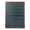 Persian Wool Kilim Rug Handwoven in Khorasan Striped Blue