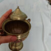 Handcrafted Persian Brass Sugar Bowl with Lid - Traditional Hammered
