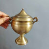 Handcrafted Persian Brass Sugar Bowl with Lid - Traditional Hammered