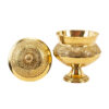 Pedestal Brass Sugar Bowl with Lid