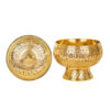 Brass Sugar Bowl with Lid Floral