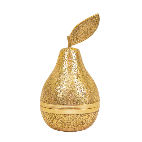 Brass Sugar Bowl with Lid Pear Shaped