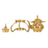 Brass Teapot with Warmer Base Hand Engraved Artisanal Design