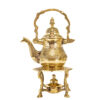 Brass Teapot with Warmer Base Hand Engraved Luxurious Design