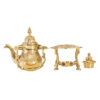 Brass Teapot with Warmer Base Hand Engraved Luxurious Design