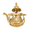 Brass Teapot with Warmer Base Hand Engraved Luxurious Design