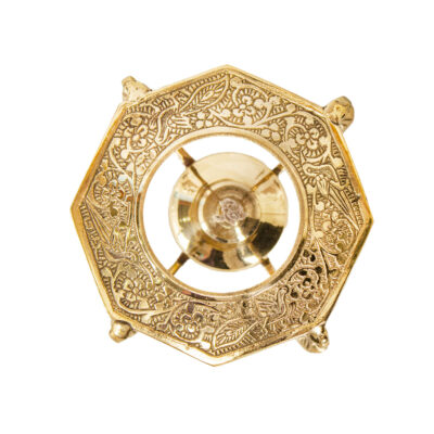 Brass Teapot with Warmer Base Hand Engraved Luxurious Design