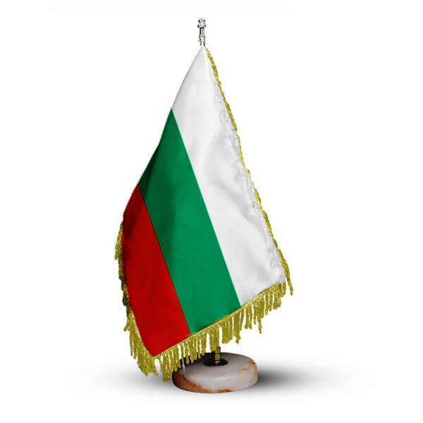 Bulgaria Table Flag with Stone Base