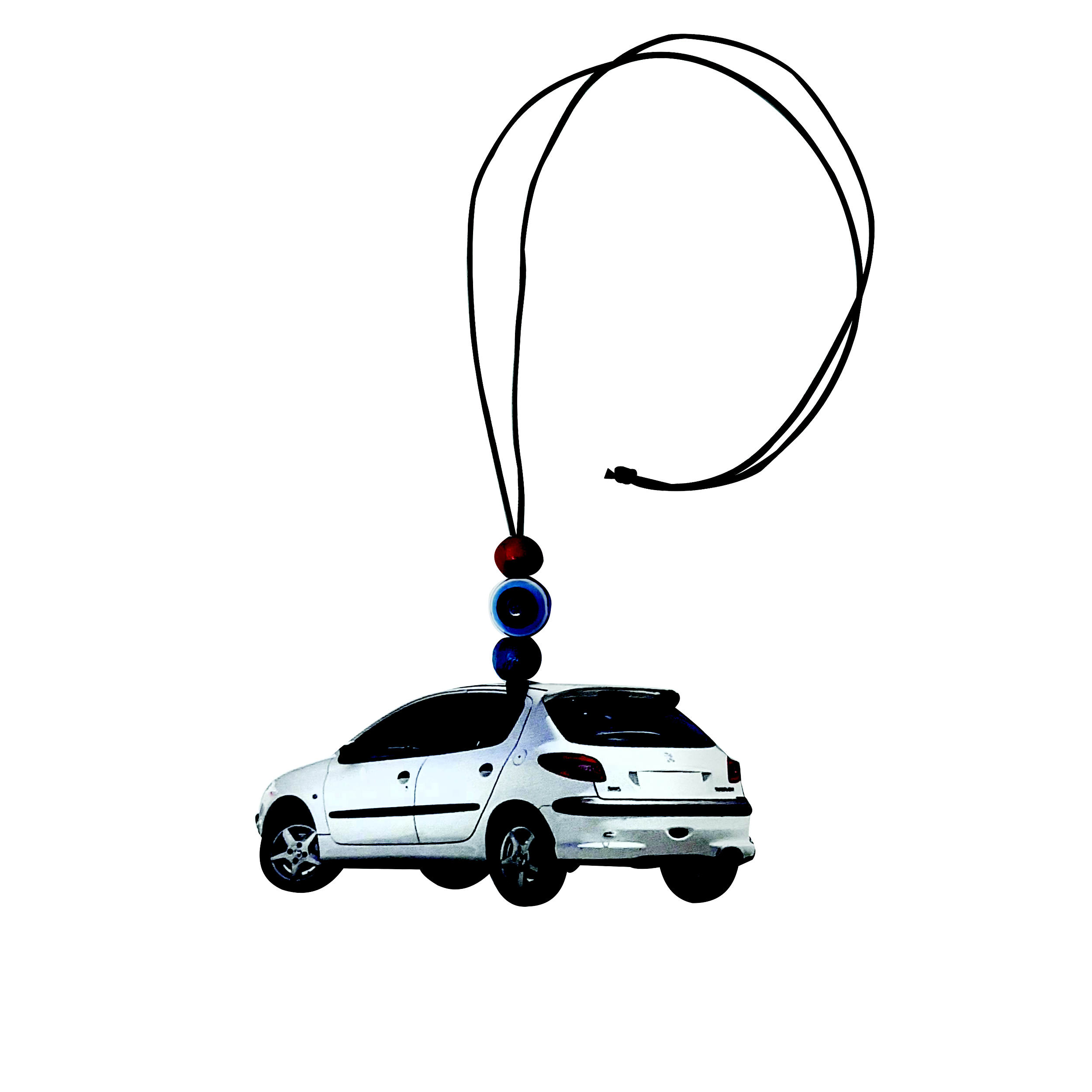 Rear View Mirror Ornament - Peugeot 206 White