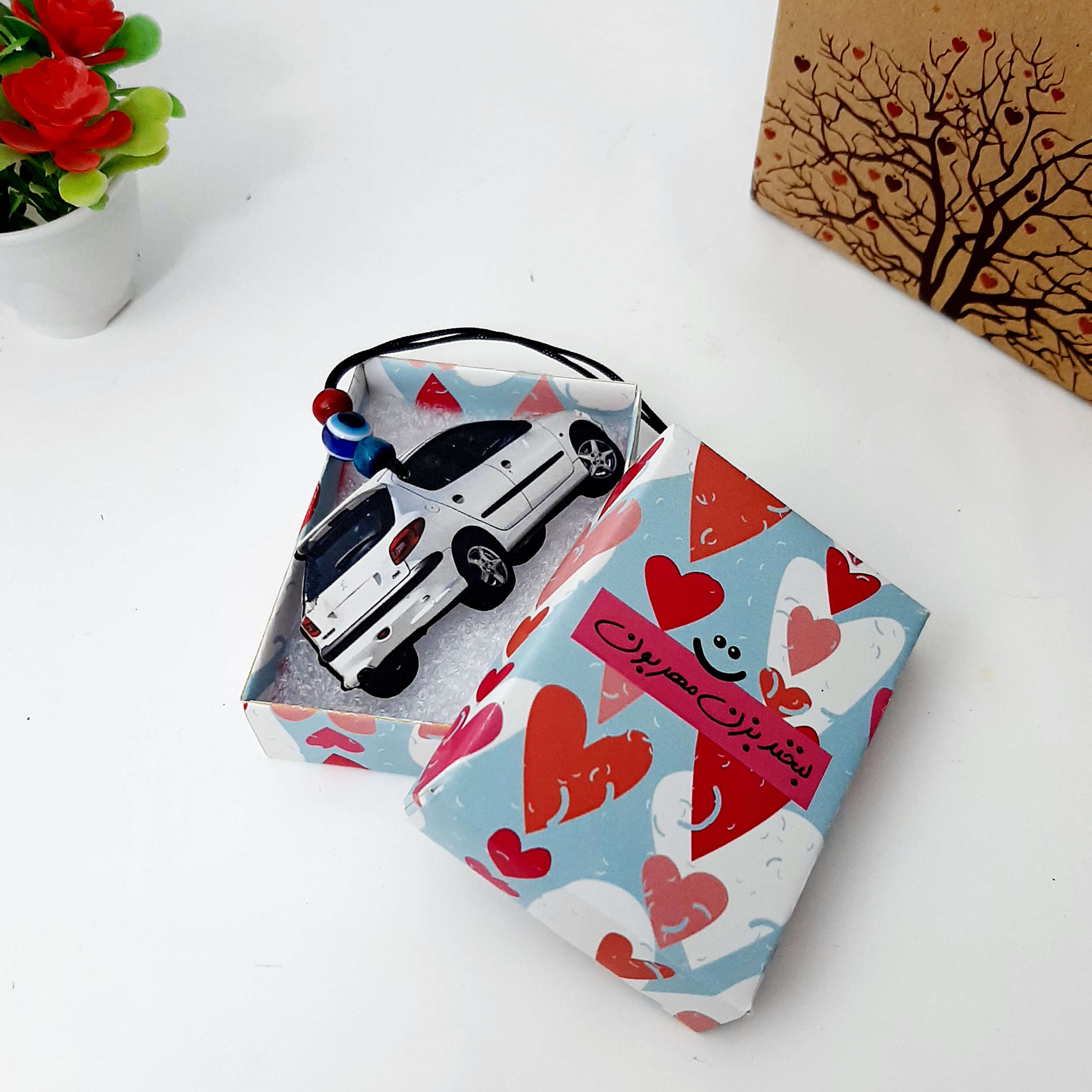 Rear View Mirror Ornament – Peugeot 206 White